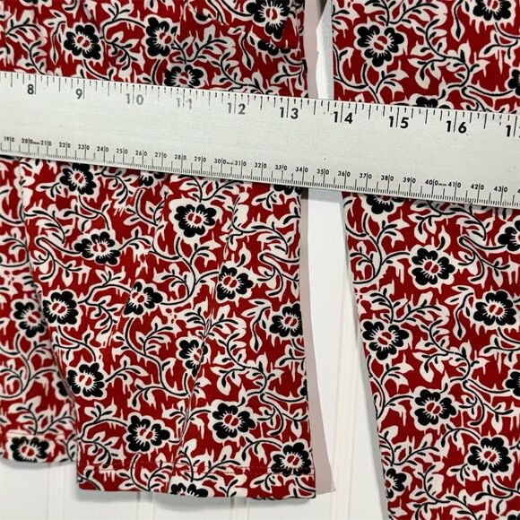 Boden Women’s Top 10 Red Floral Print Sweetheart Neck Long Sleeve Cotton Stretch - Picture 4 of 8